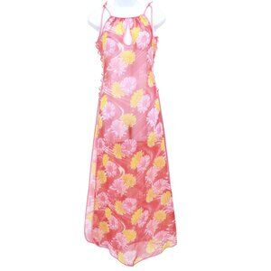 M.S.M Body Secret Sheer Dress Women M Pink Y2K Bloomcore‎ Hippie Retro Girlhood